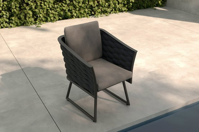 OUTFLEXX Oranger Blossom Sessel in Anthrazit mit Polster aus Aluminium und XL Rope, B/T/H: 60 x 62 x 75 cm - Bild 1