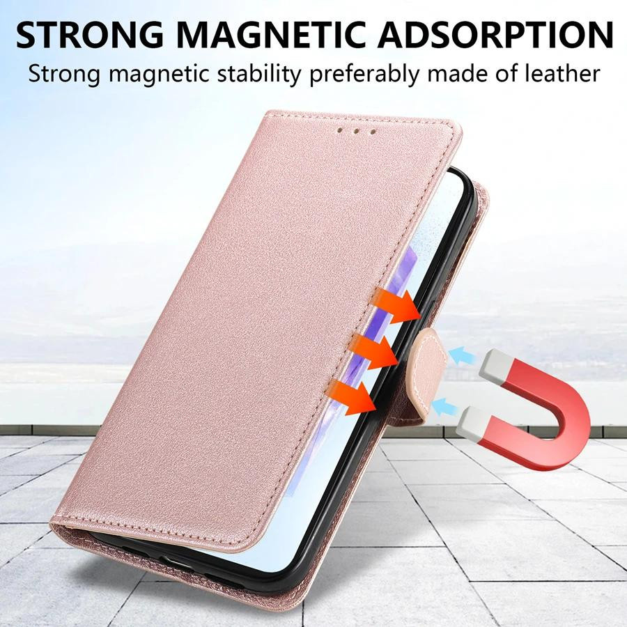 Magnetisches Leder-Case für Samsung Galaxy mit Kartenfach und Ständerfunktion in Schwarz, Blau oder Pink - Bild 2