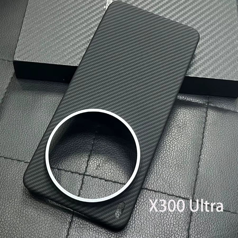 Bottix Kohlefaser-Hülle für vivo X300 Pro, X300 Ultra und X300s in Schwarz mit Aramid-Rückseite, leicht und kratzfest - Bild 4
