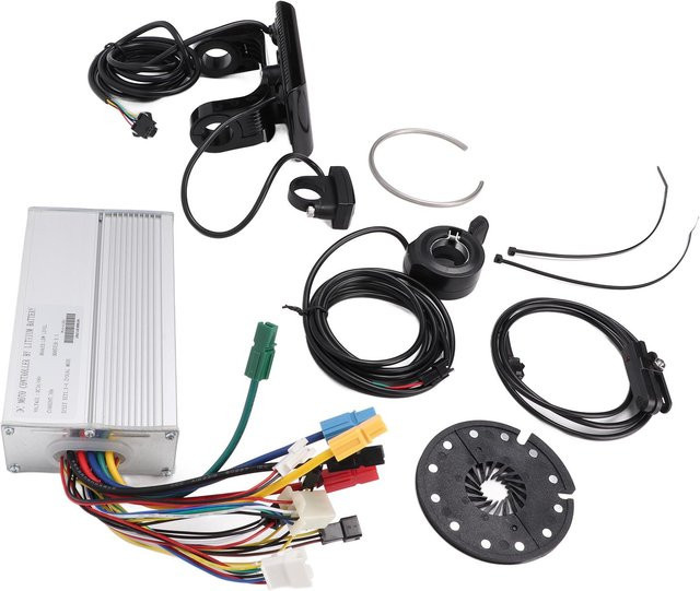 Fishine Motor Umbausatz mit 36V/48V 30A Rechteckwellen-Controller, Geschwindigkeitsunterstützungssensor und LCD-Panel in Schwarz und Multicolour - Bild 1