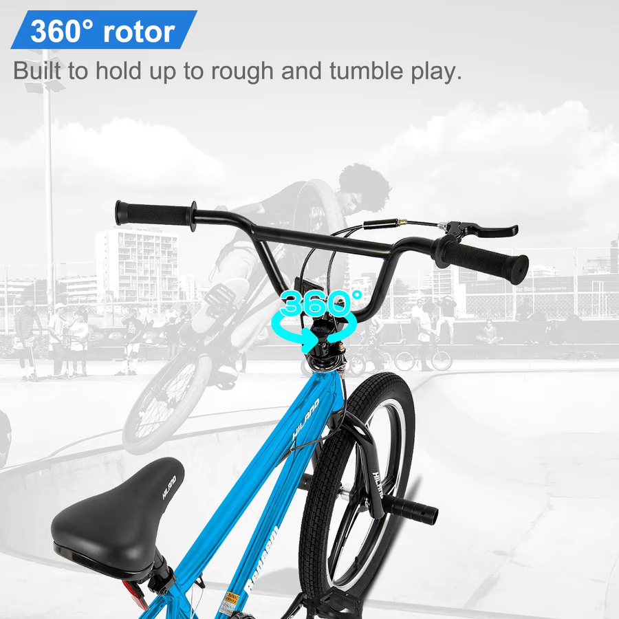 Hiland BMX-Fahrrad, 20-Zoll, Freestyle, mit 360-Grad-Rotor, 4 Pegs - Bild 3