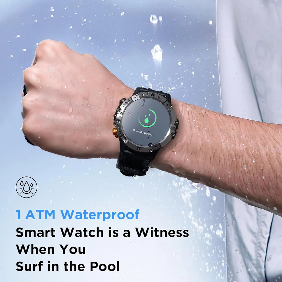 Leadoys Smartwatch, Bluetooth, Silber, Silikon, 1,52 Zoll - Bild 3
