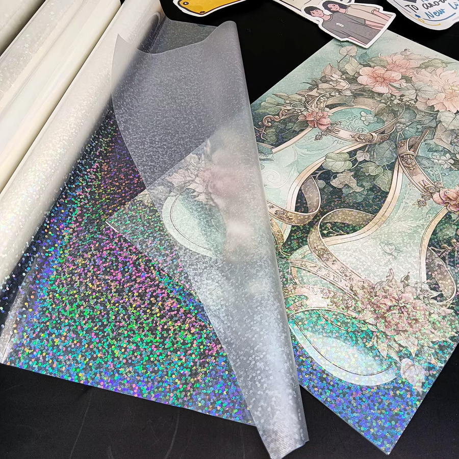 Holografische BOPP Overlay-Laminierfolie in Multicolour, wasserdichte und kratzfeste Glitzerfolie für Scrapbooking - Bild 3