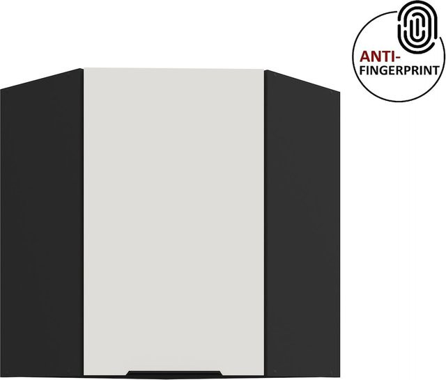 Küchen Eckschrank ARIA Weiss ultra matt Anti Fingerprint Breite: 60 cm, Höhe: 72 cm - Bild 1
