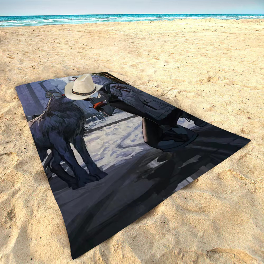 A-Arknights Strandtuch für Mädchen, buntes Mikrofaser-Badetuch, schnell trocknend und sandfrei - Bild 5
