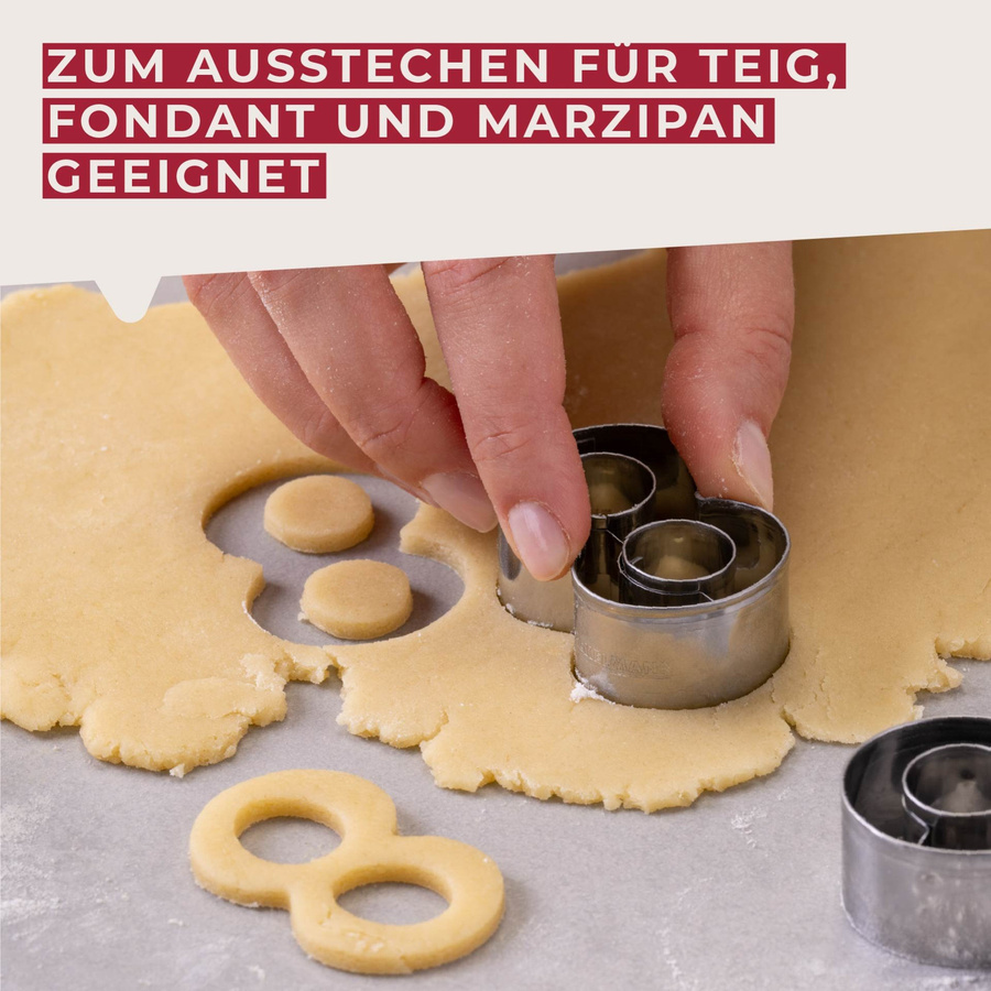 Fackelmann Zahlen-Ausstecher Nr. 8 aus Edelstahl in Silber, spülmaschinenfest - Bild 3