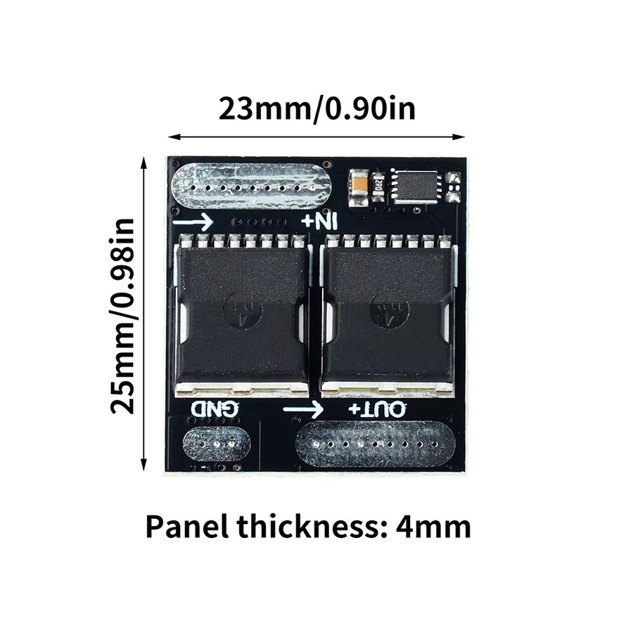 Gaqqee Idealdioden Mini-Gleichrichter mit Rückfluss- und Rückstromschutz, Schwarz, 100V/30A 60V/10A - Bild 3