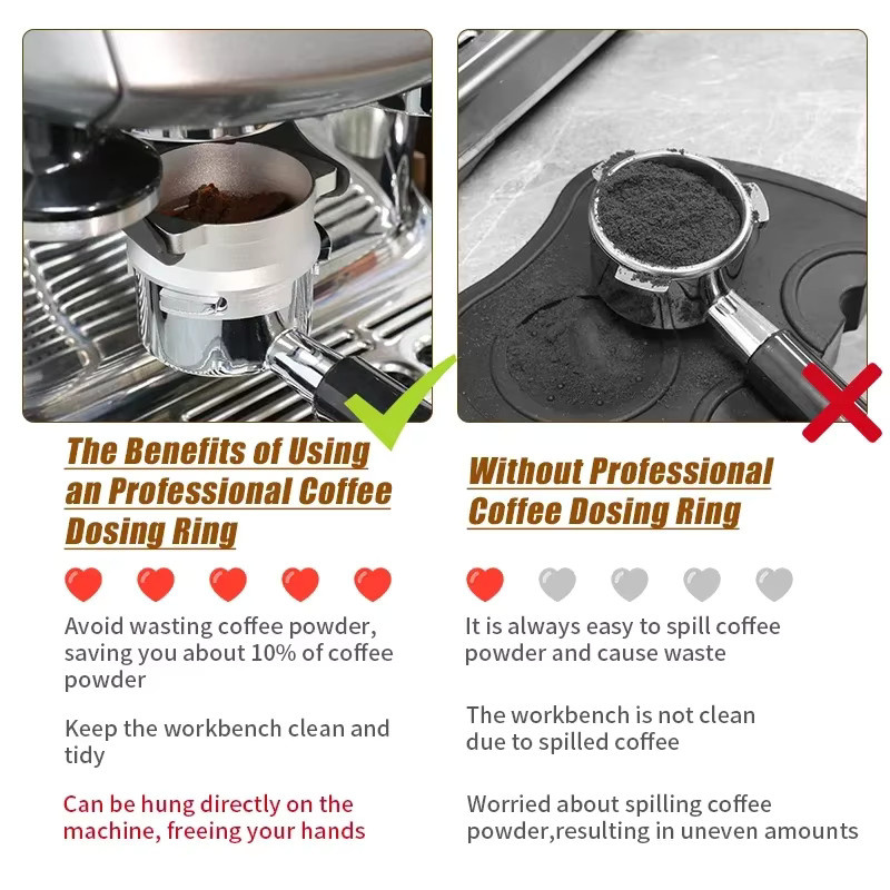 Sage Aluminium Kaffeedosierring für Breville Sage 8 Series Siebträger, 54 mm, Schwarz/Silber - Bild 5