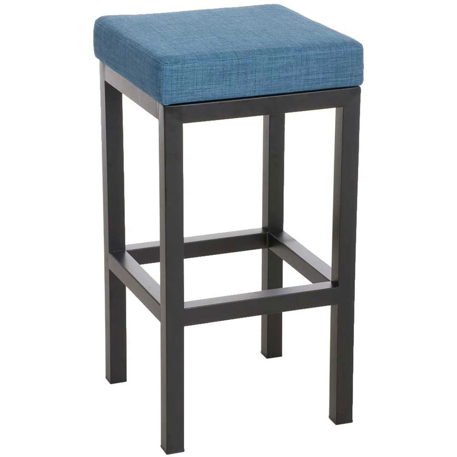 DELUKE Barhocker KIEL moderner Tresenhocker aus blauem Stoff und Stahl, Höhe: 85 cm - Bild 2