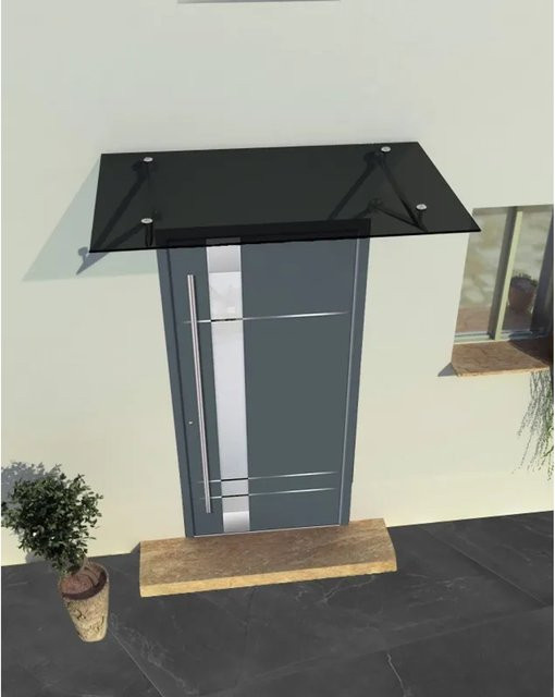 Glaszentrum Hagen Glasvordach Typ V aus VSG in Grafit-Grau, B: 120 cm, T: 90 cm - Bild 1