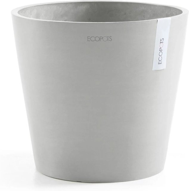 Ecopots Pflanztopf Amsterdam Weißgrau rund B: 40 cm, H: 35 cm - Bild 1