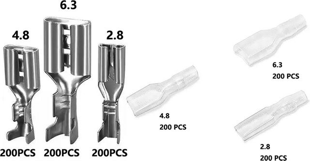 JORPETS Kaltgepresste Anschlusssteckerfeder mit Hülle für Steckverdrahtung in 2,8 mm, 4,8 mm und 6,3 mm - Bild 1