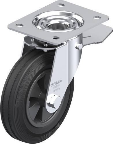 Blickle Lenkrolle LE-VPP 160G-ST mit Feststeller in Schwarz und Silber, Rad-Durchmesser: 16 cm, Tragfähigkeit: 135 kg - Bild 1