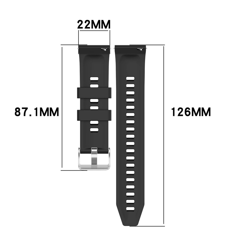 ZHANGU Uhrenarmband Silikon, 22 mm, Schwarz, Unisex - Bild 4