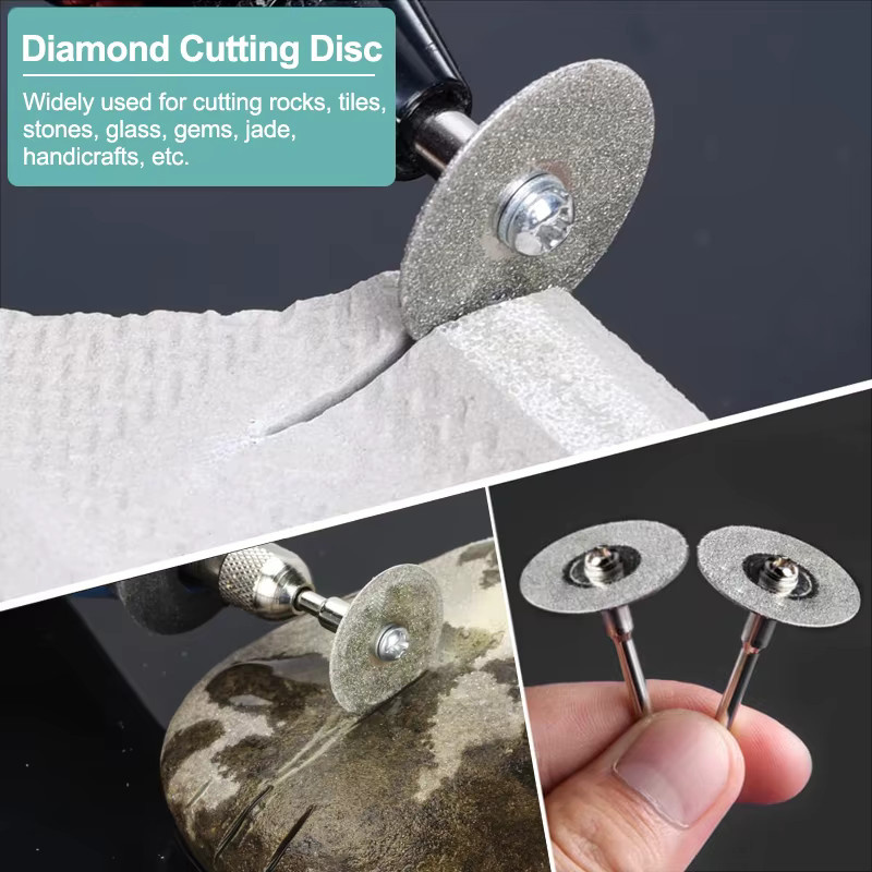 12 Stück xcan Mini-Diamant-Trennscheiben mit Dorn für Dremel-Drehwerkzeuge, Kreissägeblätter zum Schneiden von Holz, Stein und Kunststoff, Durchmesser: 16 bis 60 mm - Bild 4