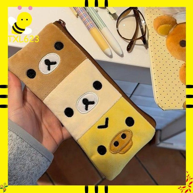 Rilakkuma Federmäppchen für Kinder und Mädchen, Nettes Cartoon Bär Stiftebeutel aus Textil, Mehrfarbig - Bild 1