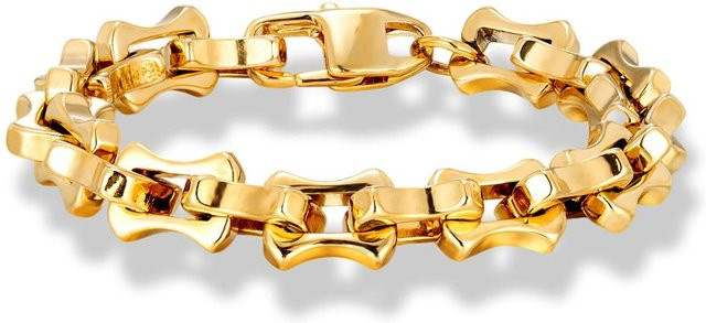 Rui Di Armband Gliederkette, Edelstahl, Schwarz, Punk, Herren, 19cm - Bild 1