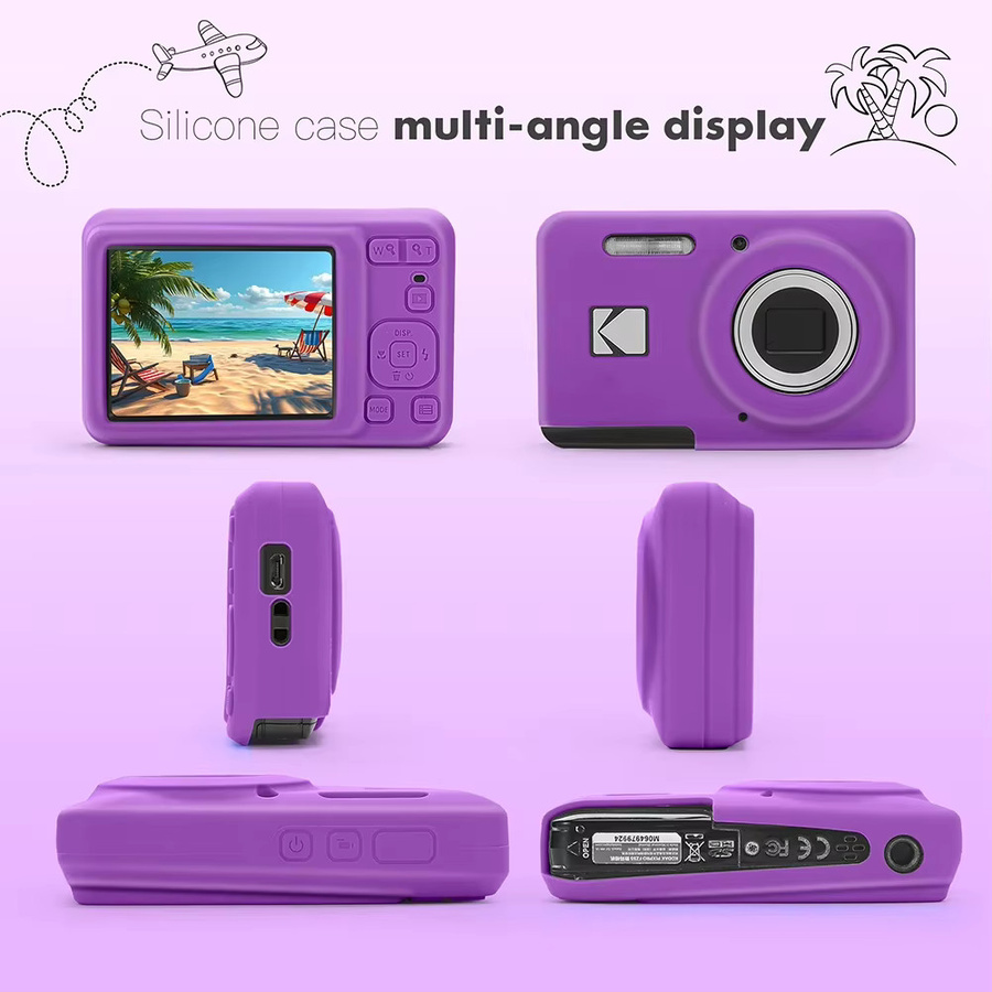 Silikone Schutzhülle für Kodak PIXPRO FZ55 Digitalkamera in Pink - Bild 4