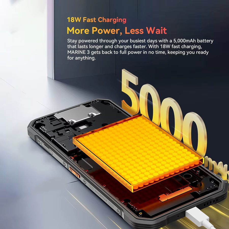 OSCAL MARINE 3 Smartphone in Weiß mit 6,56 Zoll HD 90Hz Display, MediaTek Helio G81, 13MP+16MP Kamera und 5000mAh Akku, Android 16 - Bild 2