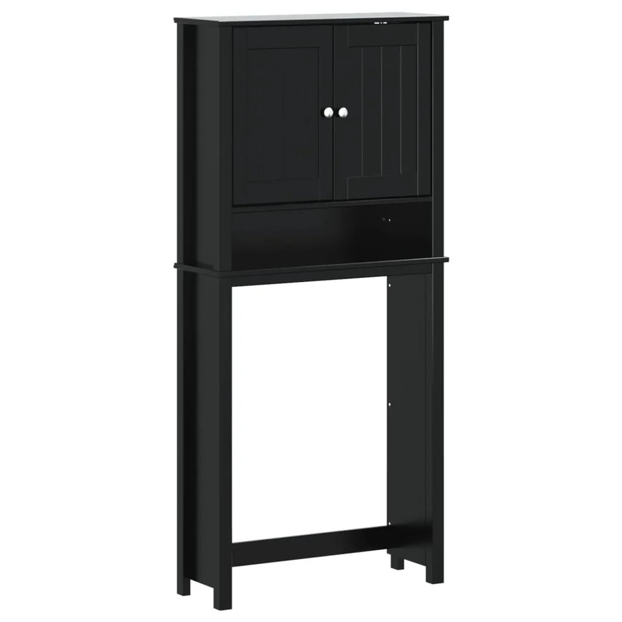 vidaXL Waschmaschinenschrank BERG aus Massivholz in Schwarz, B/T/H: 76 x 27 x 164,5 cm - Bild 2