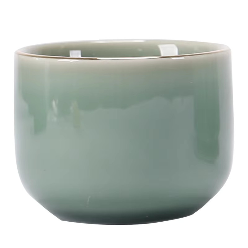 Celadon Glaze Keramik-Teetasse in Grün, japanischer minimalistischer Stil, Master Bowl für Gongfu-Tee - Bild 5