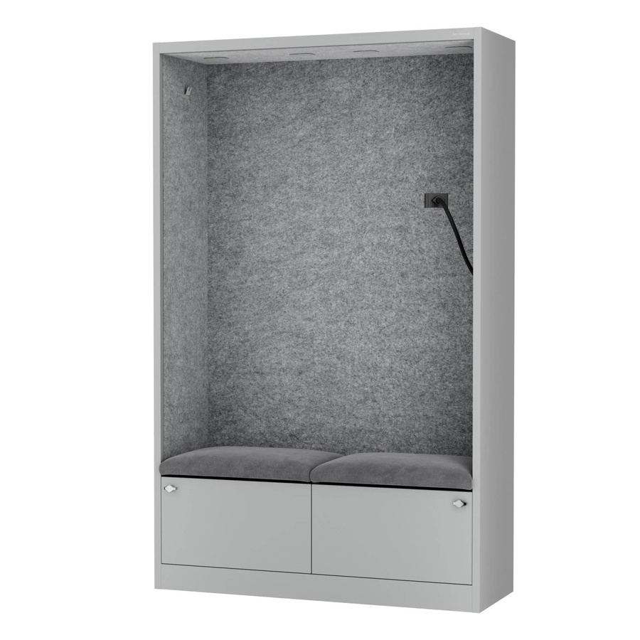 JAN NOWAK Büroschrank SALLY MentalBox mit Gesprächsplatz und Akustik-Ruhezone in Grey Fog Grau - Bild 2