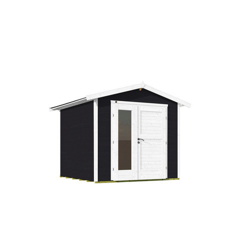 WEKA Holz-Gartenhaus 224 A mit Satteldach in Anthrazit und modernem Design-Doppeltür, B/T: 280 x 263 cm - Bild 3