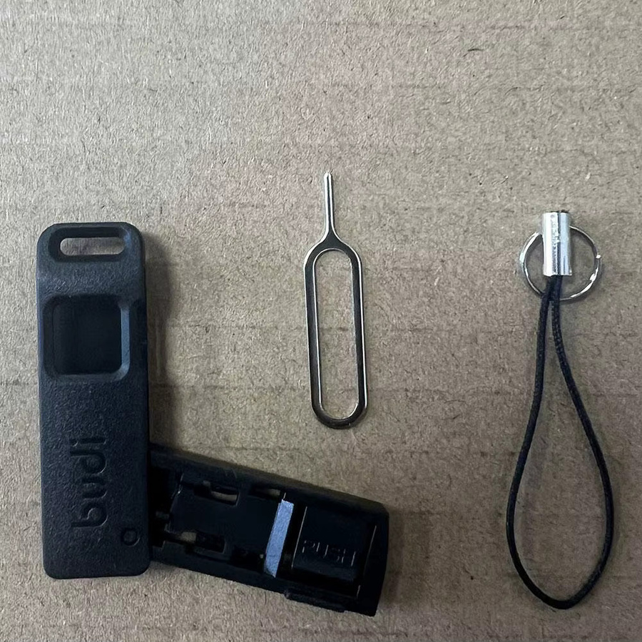 BUDI SIM-Karten Auswurf-Pin mit Aufbewahrungsbox und Schlüsselring in Schwarz - Bild 2
