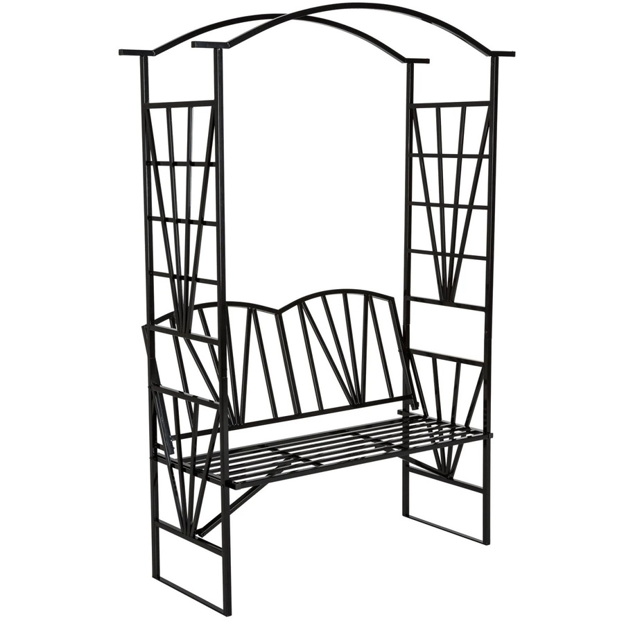 tectake Rosenbogen aus Stahl in Schwarz B/T/H: 114 x 42 x 210 cm - Bild 2
