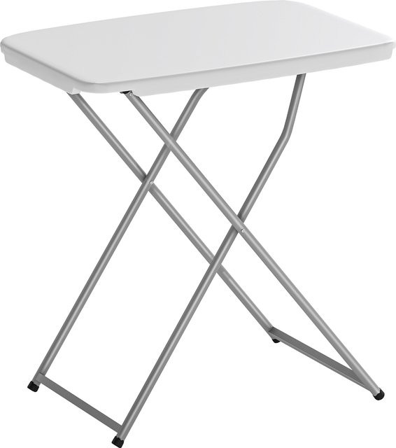 Outsunny Klappbarer Campingtisch von Aosom in Weiß mit höhenverstellbarer HDPE-Tischplatte und Metallgestell, B/T/H: 75 x 50 x 73,5 cm - Bild 1