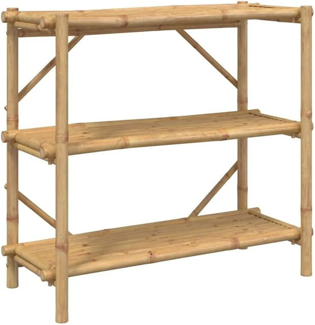 vidaXL Regal aus Bambus mit 3 Regalböden, Beige/Braun, B/T/H: 100 x 40 x 90 cm - Bild 1