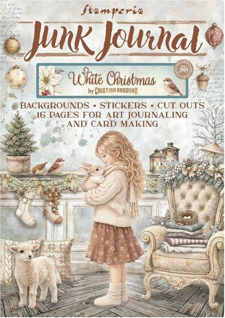 Stamperia Junk Journal Book White Christmas in Multicolor aus Papier, Höhe: 29,7 cm, Breite: 22 cm - Bild 1