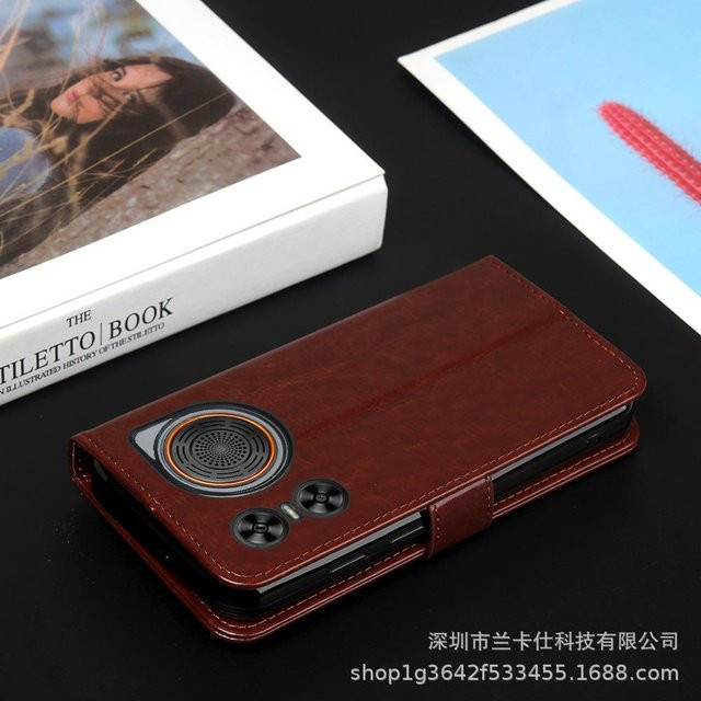 Doogee M30 Leder Klapphülle für Business und Schutz in Dunkelbraun - Bild 1