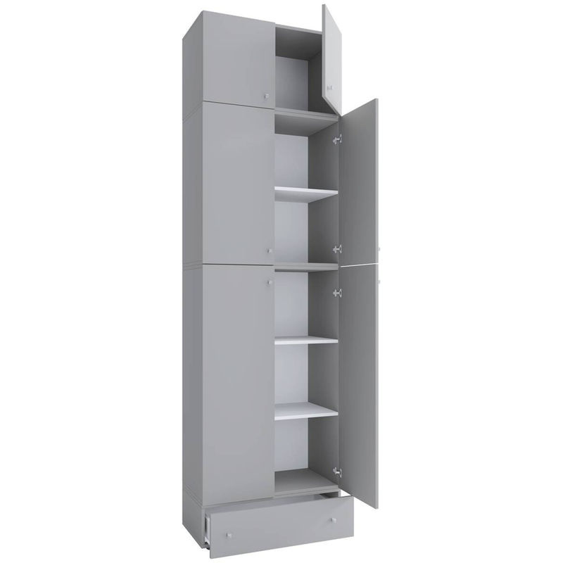 Schuhschrank Lona von VCM Möbel in Grau und Weiß, B/H/T: 70 x 240 x 39 cm - Bild 2