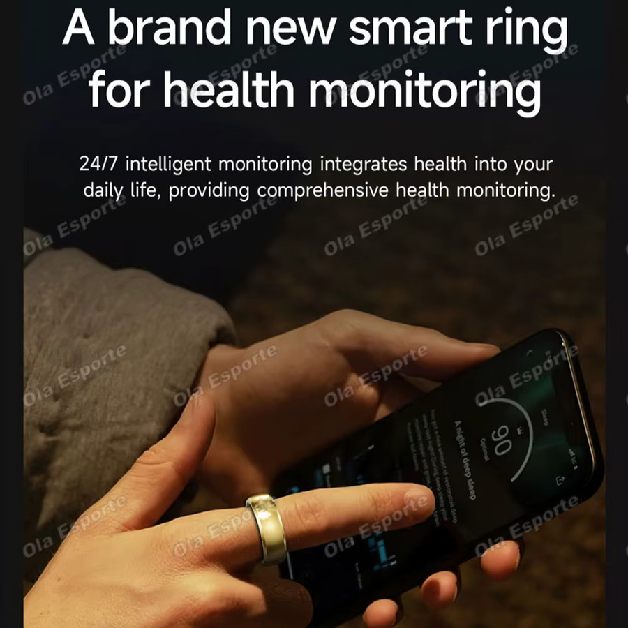 Ola Esporte Smart Ring mit Vibrationsalarm, Herzfrequenz- und Schlafüberwachung, wasserdicht, Unisex - Bild 2