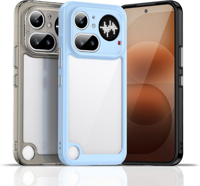 ELVEV Handyhülle für Nothing Phone 4A Pro und Nothing Phone 4A, Transparent, Hartes PC mit weichem TPU Stoßfänger - Bild 1