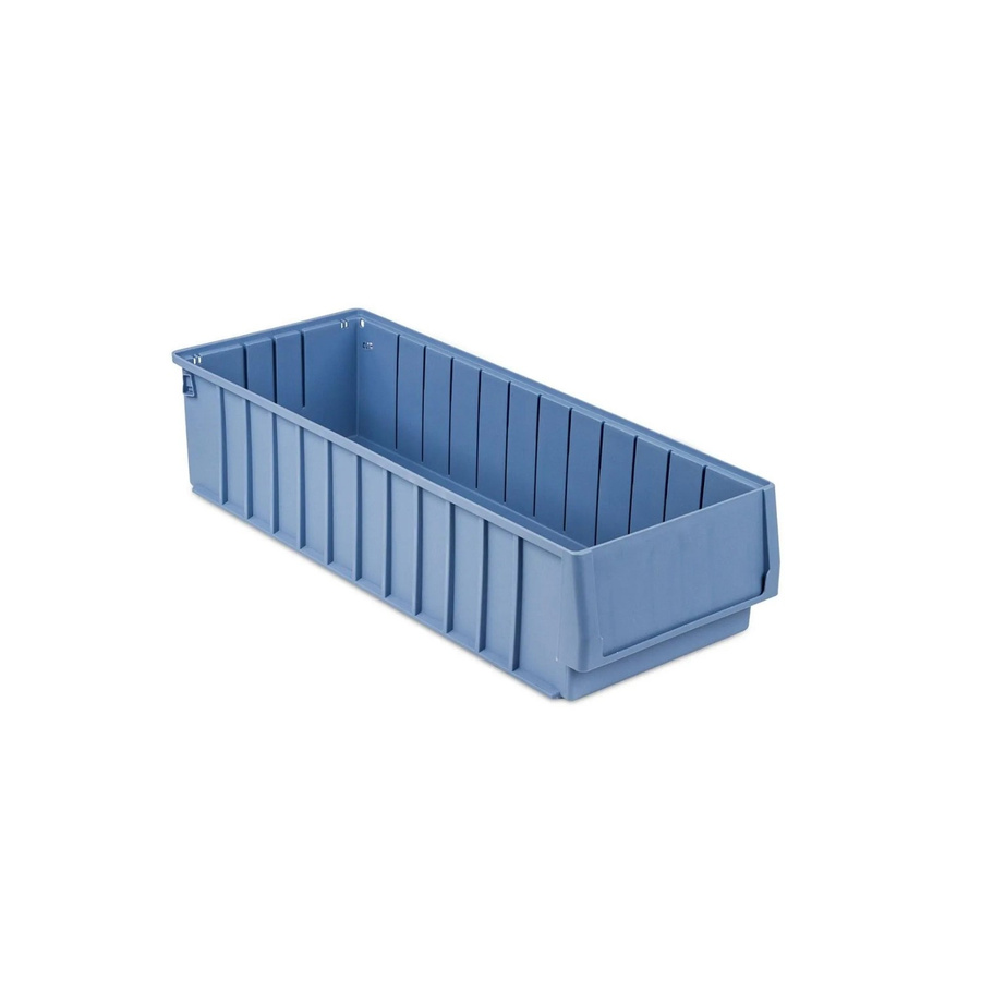 PROREGAL Sichtlagerkasten Regalkasten mit Etikett und Schutzhaube, Blau, H: 14 cm, B: 60 cm, T: 23,4 cm, 15,4 Liter - Bild 2