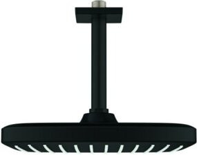 Grohe Tempesta 250 Cube Decken-Kopfbrauseset in Matt Schwarz mit Rain-Strahl und Anti-Limescale-Funktion, Durchmesser: 14,2 cm - Bild 1