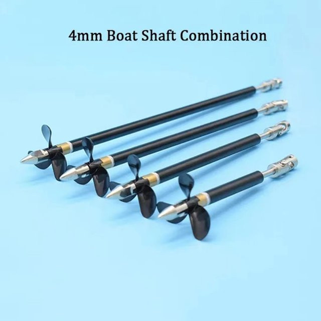 POBOTRAE Rc Boot 304 Edelstahl Bootswelle, Antriebswelle, Kardanverbindung, 3 Klingen Propeller, Propelmutterdichtung, Set - Bild 1