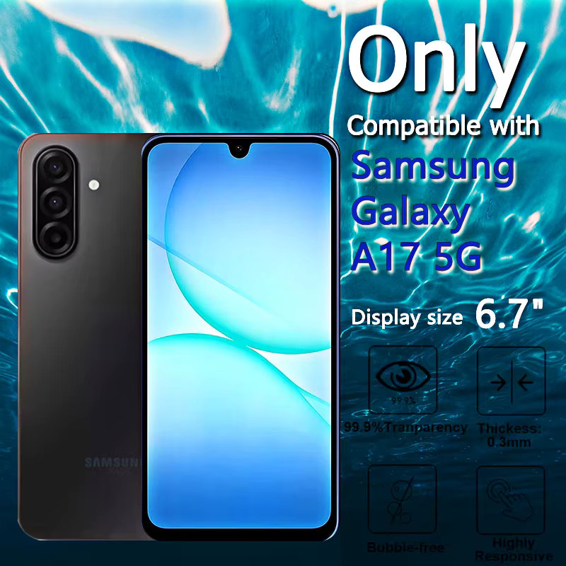 Samsung Galaxy A17 5G Displayschutzfolie aus gehärtetem Glas, transparent, 9H kratzfest - Bild 2