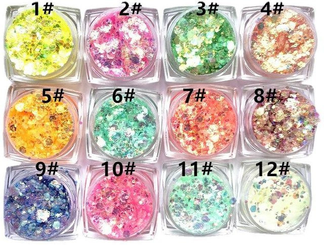 OTRESS Glitzergel, 12 Stück, Gel, Gelb, Glänzend, Damen - Bild 1