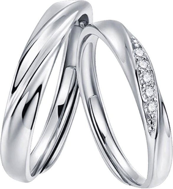 ALLOVE Verlobungsringe, 925 Silber, Zirkonia, Unisex - Bild 1