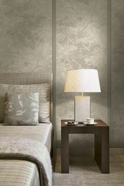 Armani Casa Tapete Versailles in Beige und Grau mit botanischem Naturmuster aus Vinyl - Bild 1