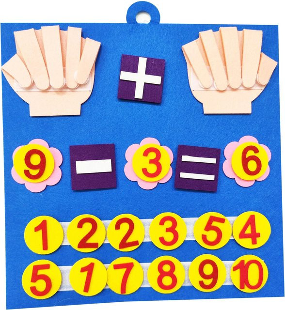 Busy Board Filzbrett Montessori Spielzeug, Mathematik, blau - Bild 1