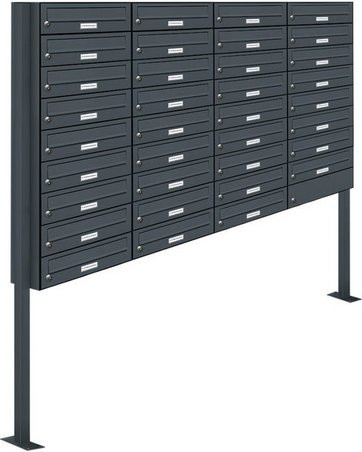 AL Briefkasten-System für 35 Parteien, freistehend, grau, B/H/T: 153,7 x 170,0 x 27,5 cm - Bild 1