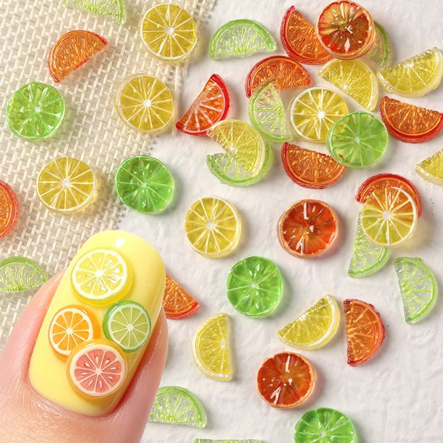 Full Beauty 3D Fruchtscheiben Nagelcharms, Glänzend, Unisex - Bild 1