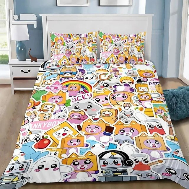 Lankyboxe Bettwäscheset mit 3D Foxy Boxy Motiv, Multicolor, B/H: 100 x 135 cm - Bild 1