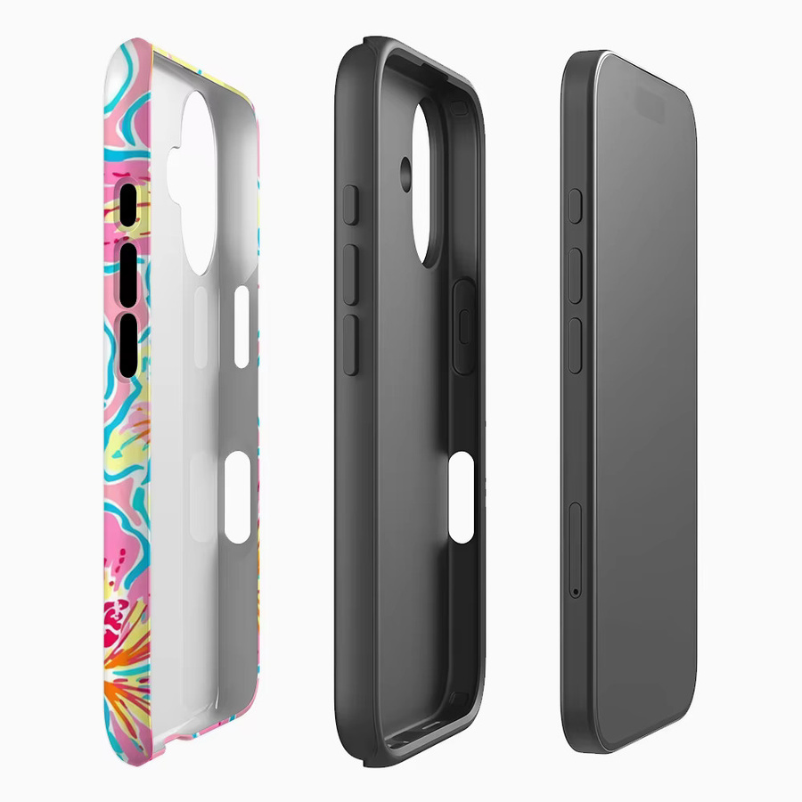 Potdemiel Handyhülle mit tropischem Hibiskus-Design für iPhone 17 16 15 14 13 Pro Max Plus, magnetisch und robust, Multicolor - Bild 2