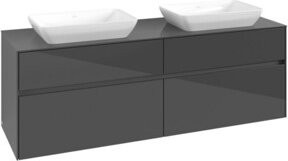 V&B Waschtischunterschrank Collaro für 2 Waschbecken in Glossy Grey, B/T/H: 160 x 54,8 x 50 cm - Bild 1