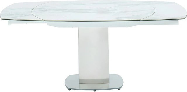 Vente-unique Esstisch Talicia aus Keramik in Weiß, ausziehbar, B/T/H: 180 x 120 cm - Bild 1